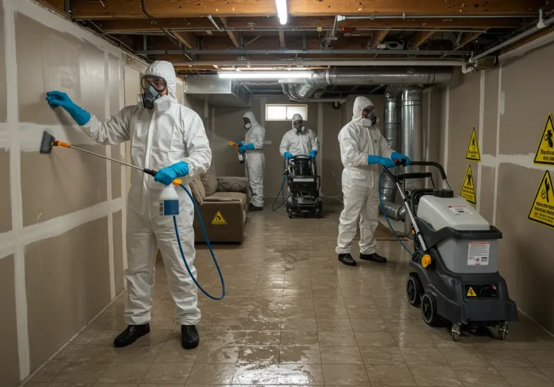 Basement Moisture Removal and Structural Drying process in Sac City, IA